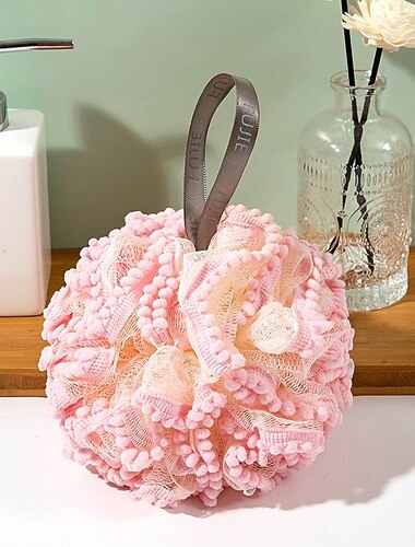 grote bad loofahs douche bladerdeeg bal, bloem loofah spons douche bad spons exfoliërende body scrubber poef voor mannen vrouwen