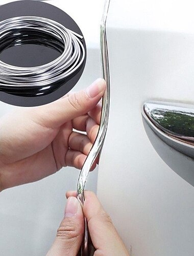 Starfire 5m باب السيارة حافة خدش حماية قطاع الوفير المضادة للتصادم قطاع لتقوم بها بنفسك الفضة بولي كلوريد الفينيل صب الزخرفية قطاع اكسسوارات السيارات