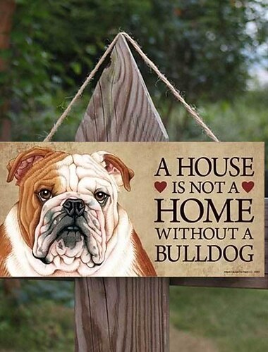 1 peça para pendurar na parede de cachorro de estimação, placa de placa de padrão de cachorro de madeira, acessórios de decoração, para pet shop, decoração de sala de café, itens domésticos 4''x8''