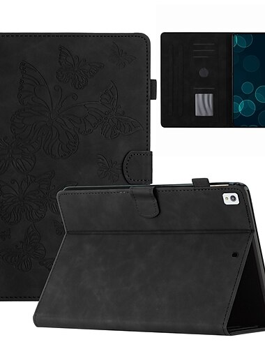 لوح أغط / كفرات من أجل Apple مصغرة 11 iPad Air 5th ipad 9th 8th 7th Generation 10.2 inch iPad Air 3rd مع حامل قلب حامل البطاقات فراشة لون سادة TPU جلد PU