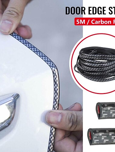 Protecteur de bord de porte en fibre de carbone StarFire 5M - Garniture de pare-chocs anti-collision protection contre les rayures et bande d'étanchéité pour le style de voiture