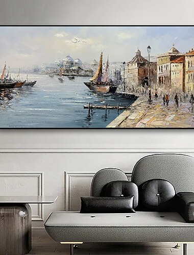  Pittura A Olio Fatta A Mano Su Tela Decorazione Della Parete Di Arte Retro Edifici Russi Paesaggio Vista Strada Vista Sul Mare Per La Decorazione Domestica Pittura Arrotolata Senza Cornice Non