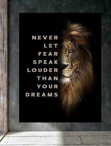 1pc leeuw motiverende kunst aan de muur print inspirerende citaat poster modern interieur canvas schilderij kantoor muur decor geen frame