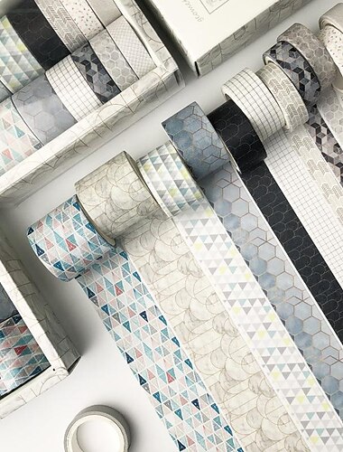 12-teiliges Vintage-Blumen-Washi-Klebeband-Set, dekorative Bänder für Bastelarbeiten und Kunst-Scrapbooking