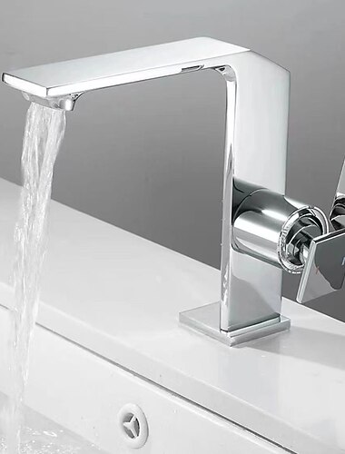 vodopád koupelnová dřezová baterie mosazná, umyvadlová baterie s jednou rukojetí baterie s jedním otvorem s horkou a studenou hadicí, výtok vodopádu mosazná koupelnová baterie chrom černá zlatá šedá