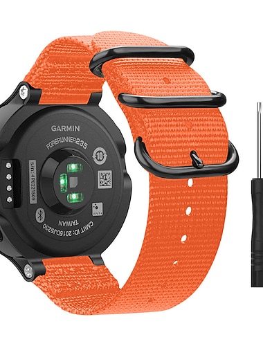  Pulseiras de Relogio para Garmin Forerunner 220/230/235/620/630/735XT Approach S20 / S6 / S5 Nailon Substituicao Alca com ferramenta de remocao Ajustavel Respiravel Pulseira Esportiva Pulseira