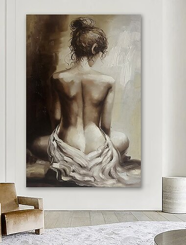 mintura pictură în ulei de femeie goală realizată manual pe pânză, decorare artistică de perete, imagine abstractă modernă pentru decor interior, pictură rulată fără rame, neîntinsă