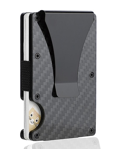 Koolstofvezel Aluminium RFID Geldclip Portemonnee Slank Metalen Kaarthouder Creditcard Houder voor Mannen