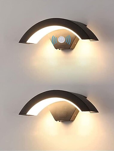 浴室のガレージの塀のデッキの中庭ac85-265vのために適したモーションセンサーip65の防水光制御が付いている導かれた屋外の壁ランプ24w