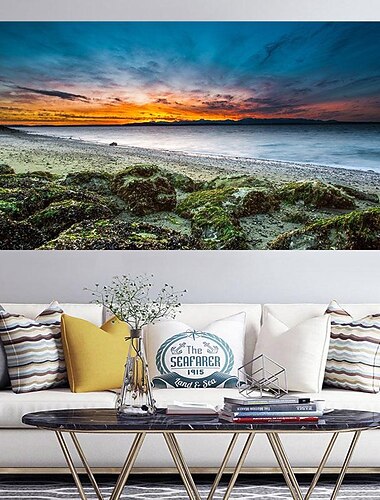 טבעי מודרני נוף ים קיר תמונות נוף חוף ים אוקיינוס בד ציור קיר אמנות פוסטרים לסלון עיצוב cuadros