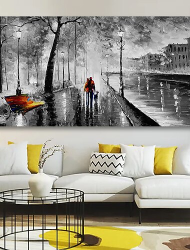  pintura al oleo hecha a mano arte de la pared pintado a mano moderno parque romantico vista de la calle decoracion del hogar decoracion lienzo enrollado sin marco sin estirar