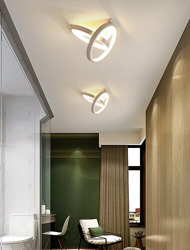 مصباح سقف ليد 1-ضوء 22 سم تصميم حلقة أضواء سفلية معدنية لشرفة الممر شريط إبداعي لوفت بالشرفة أبيض دافئ / أبيض 110-240 فولت