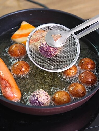 keittiö 2 in 1 ruostumaton teräs hienoverkkosuodatinpihdit öljykauha öljysuodatin suodatinklipsi suodatinklipsi paistettu ruoka keittiövälineet