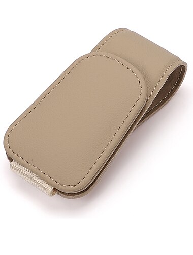 Suporte para Óculos de Sol de Visor de Carro - Clip de Óculos de Couro Magnético e Suporte para Cartão de Ticket Acessórios para Visor de Carro
