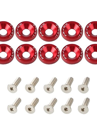 10 Uds. De aluminio m6 x 20, modificación de estilo de coche, arandela de guardabarros, pernos de placa de matrícula, decoración de coche