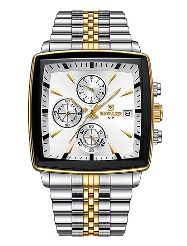 Reloj rectangular REWARD Relojes de cuarzo para hombres Relojes de lujo Reloj de deporte de negocios Reloj con manecillas luminosas Reloj a prueba de agua