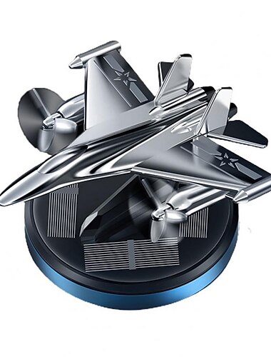 decorazioni per auto modello di aeroplano da combattimento rotante solare per auto ornamento per interni auto cruscotto da combattimento