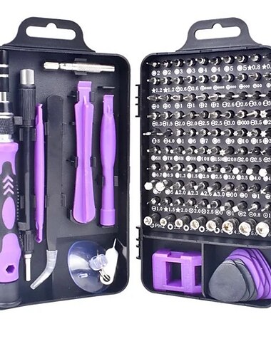 115 in 1 precisie-schroevendraaierpakket, doe-het-zelf-gereedschapsset, gereedschapsset voor het repareren van mobiele telefoon-laptop-horlogebrillen, kleine schroevendraaierset met gereedschapskoffer