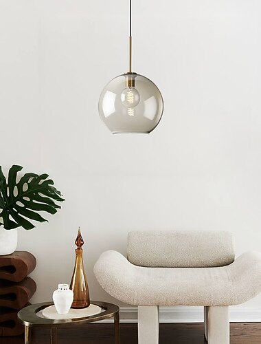  20 cm Enkelt design Vedhæng Lys Glas Glas Galvaniseret Årgang Nordisk stil 110-120V 220-240V