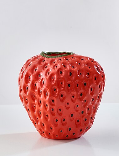 simpatico vaso decorativo per la casa rosso fragola materiale in resina creativa vaso artigianale fatto a mano adatto per la coltura idroponica floreale decorazione floreale per la casa e il
