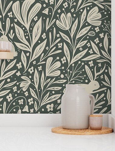 virágos növények tapéta lehúzható és ragasztós falmatrica eltávolítható pvc/vinil öntapadós 17,7''x118'' (45cmx300cm)