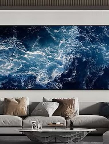  インテリア雑貨 油絵 手作り 手描き 壁アート 抽象 植物 フローラル ブルー ラベンダー 家の装飾 装飾 ロールキャンバスフレームなし ストレッチなし