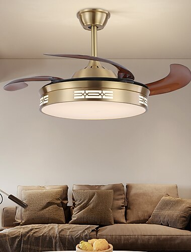 ventilador de teto com aplicativo de design de círculo de luz&amp; controle remoto cristal 50 cm regulável 6 velocidades do vento ventilador de teto moderno para quarto, sala de estar, sala pequena