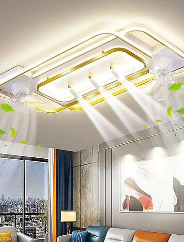 ventilatore da soffitto con luce 3 faretti app&amp; telecomando 101cm dimmerabile 6 velocità del vento moderno ventilatore da soffitto per camera da letto, soggiorno 110-240v