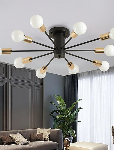 luz de teto led 6/10-light regulável estilo nórdico lustre sputnik design metal estilo artístico industrial acabamentos pintados cozinha quarto crianças quarto luzes 110-240 v