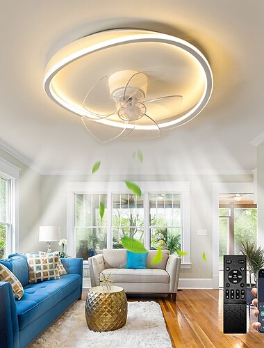 loftventilator med lys ca&amp; fjernbetjening 50 cm dæmpbar 6-trins sputnik design projektion loftsventilator metal moderne stil sputnik malede finish led moderne 110-240v