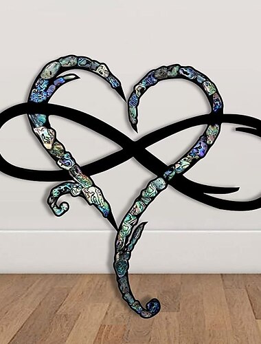 1pc cuore infinito metallo nero arte della parete decorazione della parete in metallo a forma di cuore segno d'amore placca camera da letto ornamenti per la casa matrimonio regali di natale all'aperto