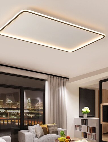 LED-Deckenleuchte, superdünn, 105/50 cm, Deckenleuchte, modernes Acryl-Metall, stufenloses Dimmen, für Schlafzimmer, lackierte Oberfläche, 110–240 V, nur dimmbar mit Fernbedienung