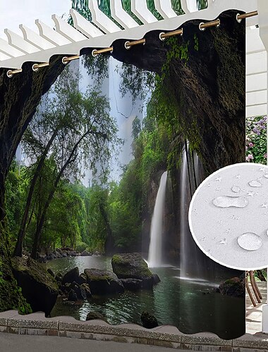 Rideaux extérieurs imperméables pour patio de mariage intérieur rideaux à œillets épais pour chambre de mariage, salon, porche, pergola, cabanon, 1 panneau