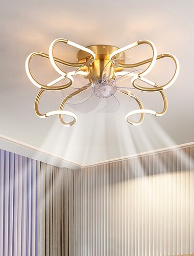 ανεμιστήρας οροφής με ρυθμιζόμενο φως 65cm 6 ταχύτητες ανέμου μοντέρνος ανεμιστήρας οροφής για υπνοδωμάτιο, εφαρμογή καθιστικού & τηλεχειριστήριο 110-240v#