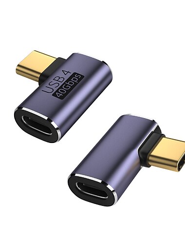 USB c adaptér, 90 stupňů pravý úhel, typ c adaptér prodlužovací adaptér typu c samec na samici podpora 100w rychlého nabíjení 40gbps přenos dat 8k@60hz video výstup pro notebooky, tablety, mobilní