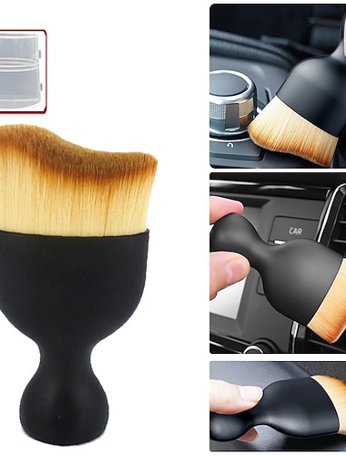 Herramienta de limpieza interior del coche, cepillo de limpieza de salida de aire acondicionado, cepillo de coche, cepillo de artefacto para eliminación de polvo de grietas de coche