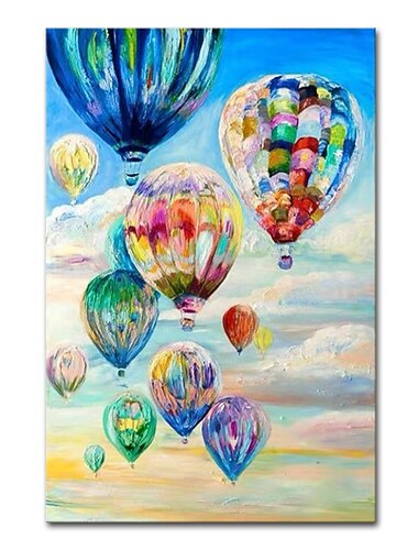 Mintura ręcznie robione balon na ogrzane powietrze obrazy olejne na płótnie dekoracje ścienne nowoczesny abstrakcyjny obraz do wystroju domu walcowane bezramowe nierozciągnięte malowanie