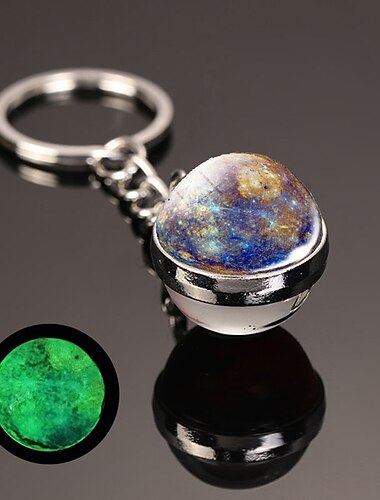 lune porte-clés système solaire planète porte-clés galaxie nébuleuse espace porte-clés terre soleil mars jupiter saturne image double face boule de verre porte-clés