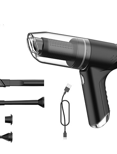 95000PA Zsinór Nélküli Mini Porszívó Autóhoz - 3 az 1-ben Újratölthető Légfújó Robot Porszívó és Szőnyegtisztító