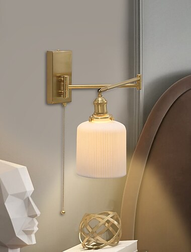 أدى ضوء الجدار سوينغ الذراع ضوء السيراميك الحديد غرفة المعيشة عينة غرفة نوم السرير التلفزيون جدار الفن ضوء الجدار الخفيفة 110-240 فولت