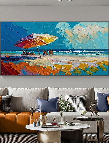 håndlaget håndmalt oljemaleri veggkunst original solskinn hav oljemaleri på lerret ekstra stor veggkunst abstrakt hvite bølger maleri boho veggdekor rullet lerret uten ramme ustrukket