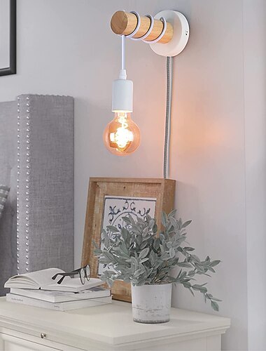 επιτοίχια φωτιστικά χαριτωμένα δημιουργικά vintage παραδοσιακές κλασικές απλίκες τοίχου εσωτερικά φώτα τοίχου τραπεζαρία καταστήματα καφετέριες ξύλινο φως τοίχου μας βύσμα