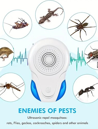 Ultralyd skadedyrsafskrækkelse – Indendørs stikdåse enhed til kakerlakker mus edderkopper skadedyr og insekter velegnet til køkken og kontor