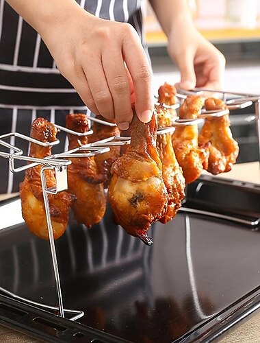 grillrek, roestvrijstalen rek kippenpoot voor oven, barbecuegereedschap, keukengerief