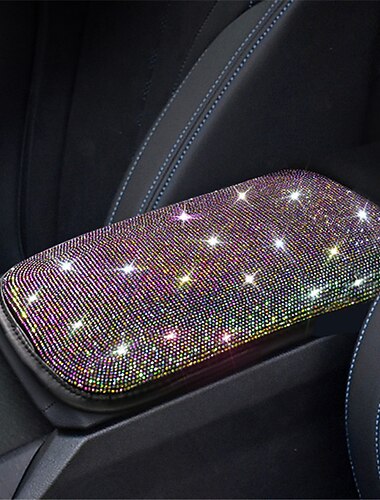 Bling bling coche reposabrazos cubierta lustre cristal coche centro consola cubierta protector universal auto reposabrazos cojín almohadillas coche accesorios de decoración interior