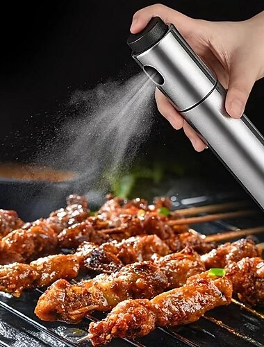 Pulverizador de azeite de aço inoxidável de 1 peça: a ferramenta de cozinha perfeita para fritar, grelhar e muito mais!