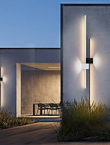 udendørs led væglampe design vandtæt 80 cm op og ned belysning indendørs dobbelthoved buet væglampe moderne soveværelse varmt lys 1 stk.