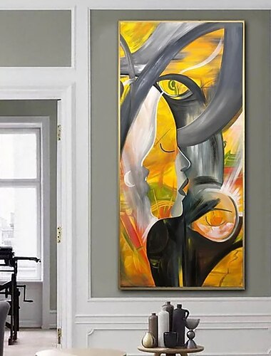 pictură în ulei realizată manual, pânză, artă de perete, decorare modernă, lumină, lux, creative, figuri abstracte pentru hotel, club, decor acasă, laminată, pictură neîntinsă, fără rame