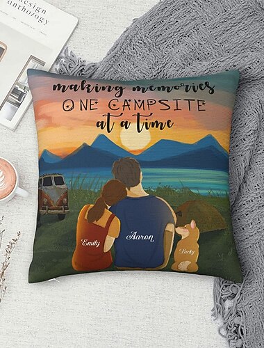 1PC Aangepaste Dubbele Kussenhoes Zachte Decoratieve Vierkante Kussenhoes Kussen voor Slaapkamer Woonkamer Bank Stoel Persoonlijk cadeau Op maat gemaakt