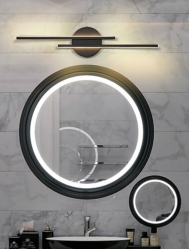 oświetlenie toaletki led lustro lampa przednia wodoodporna ip20 71cm led oświetlenie łazienkowe nad lustrem czarno-białe oprawy oświetleniowe ścienne do łazienki sypialnia salon szafka 110-240v